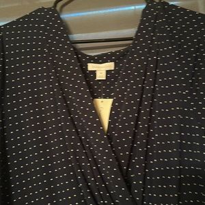 NWT Navy Polka Dot Wrap Dress